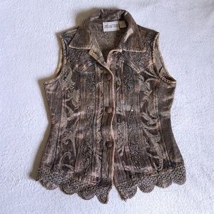 Urban Tribe Embellished Brown Boho Vest